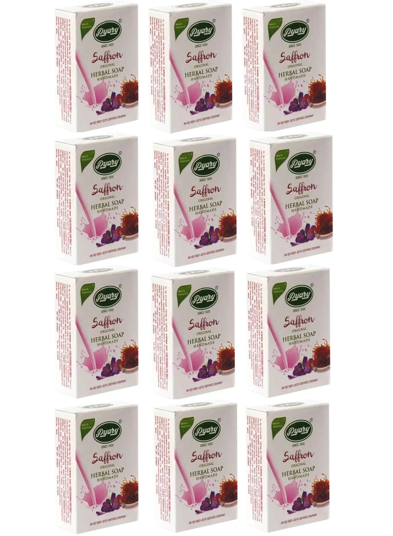 بياري صابون الزعفران الأصلي المصنوع يدوياً، 75 غرام (عبوة من 12 قطعة) - Image 1